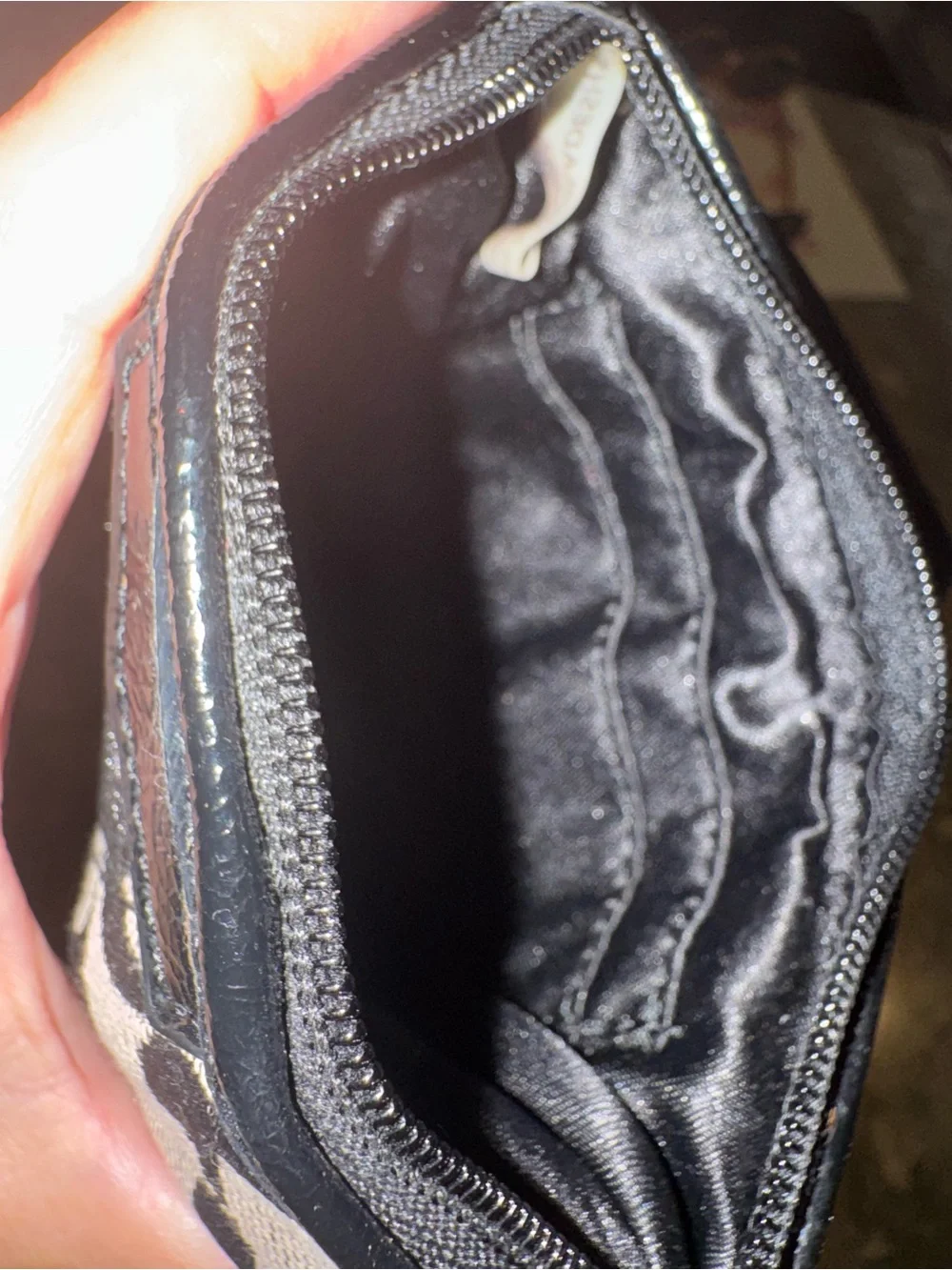 Coach Signature Black/Khaki Wristlet Pouch